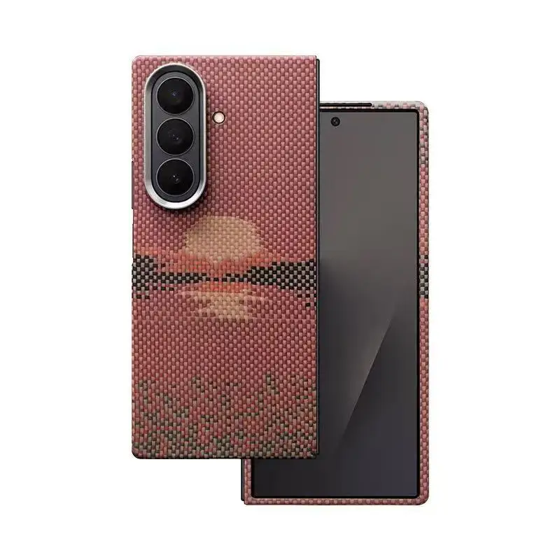 طقم لهاتف سامسونج جالاكسي Z Fold7 Fold 7 SE حافظة أصلية من ألياف الكربون الأراميد Magsafe خفيفة الوزن مغناطيسية على شكل قمر شمس غطاء هندسي #4