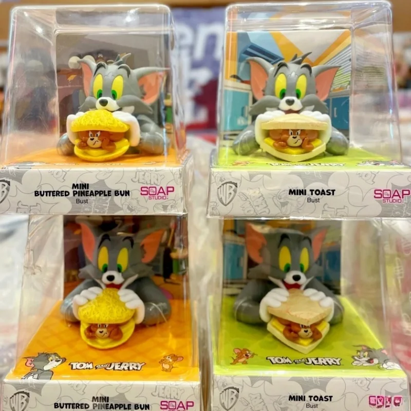 

New Original Tom And Jerry Anime Figure Mini Burger Half Bust Trendy Play Collectible Decor Figure Toy Room Deocration Birthday