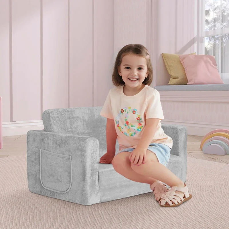 

For Kids Play Couch Foldable Design Sofa Bed Princess Chair for Toddlers High Density Foam Fold Out Kids Play Couch