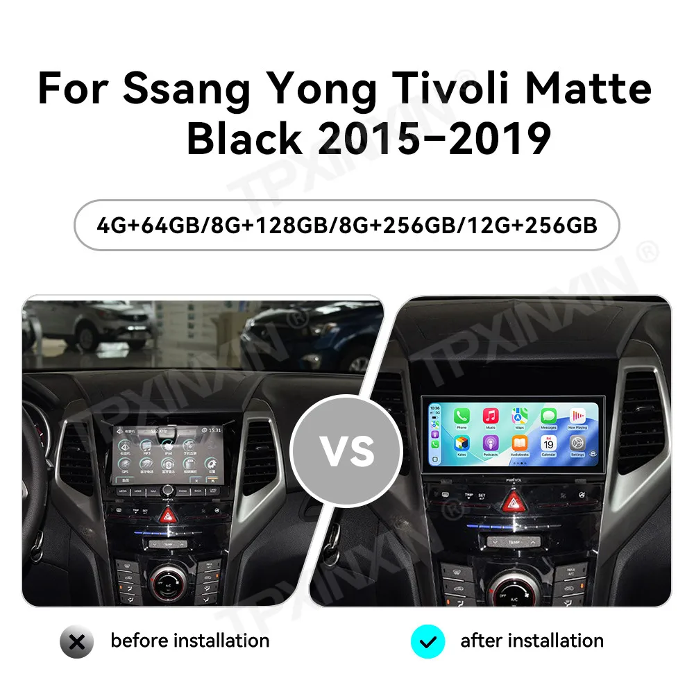 Car Accessories Radio For Ssang Yong Tivoli Matte Black 2015-2019 Android GPS Navigation Multimedia Stereo Receiver Head Unit