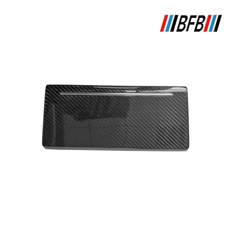 아우디 A6L A7 A7L 리얼 드라이 카본 파이버 2019-2023 인테리어 교체 중앙 제어 기어 패널 개조 액세서리