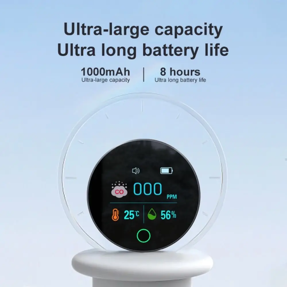 휴대용 3 in 1 일산화탄소 감지기 자석 흡착 온도 공기 감지기 1000mAh 습도 공기질 모니터 실내용