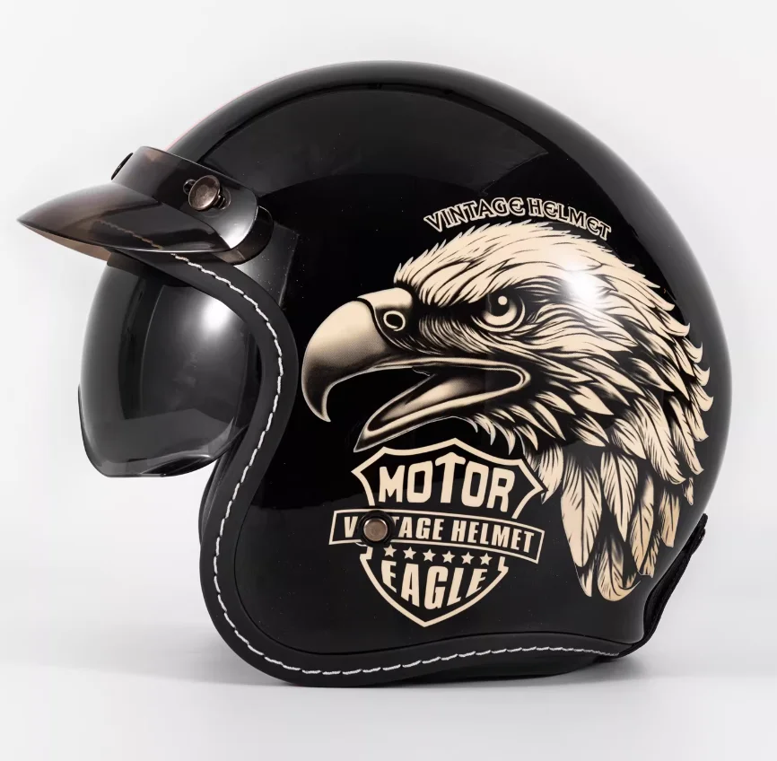 

Высокопрочный классический ретро-шлем из ABS-пластика с эндоскопом, открытый шлем 3/4, для мотоциклов Harley Davidson, защитный шлем для круизинга.