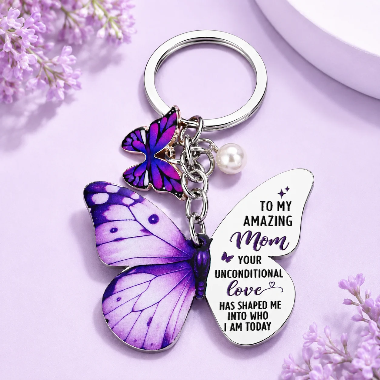 Mom Keychain Gifts from Daughter Son, Birthday First Mothers Day Step Bonus Mother Mommy Christmas Valentines Day Present
