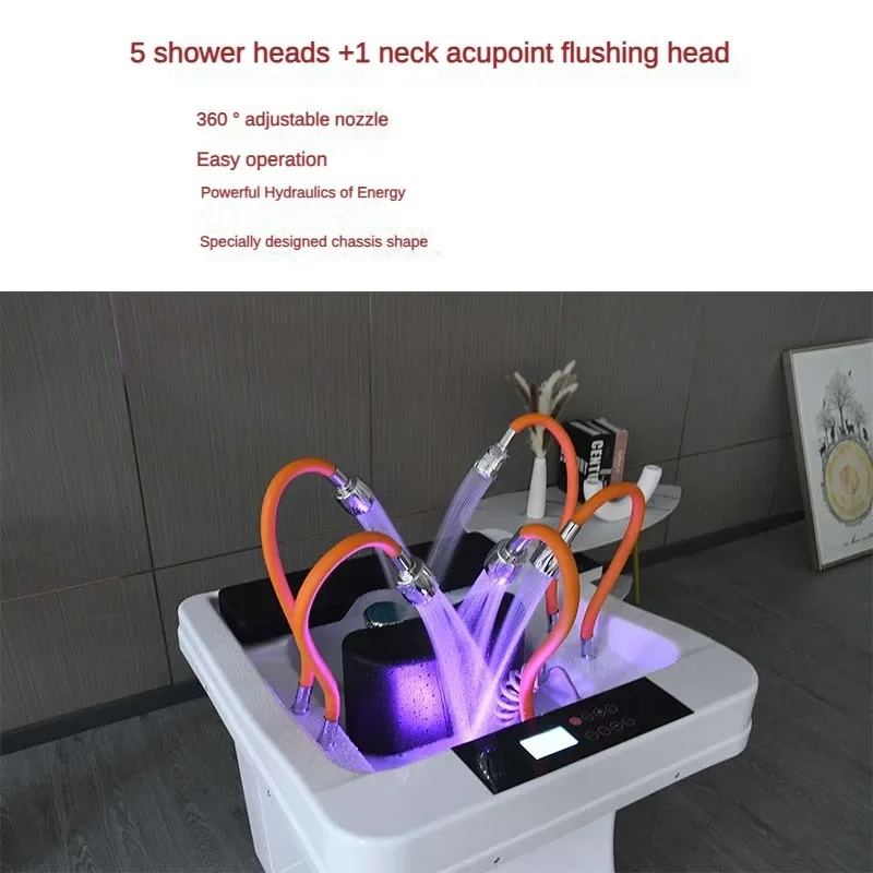 Multifunctional head therapy instrument constant temperature phototherapy water circulation point rinse head basin shampoo bed