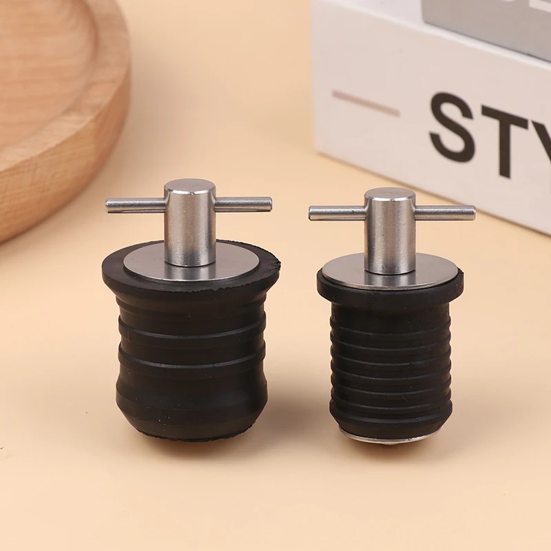 

NEW 25MM/32MM T-Handle Drain Plug Twist-Turn Marine Boats Drain Plugs Rubber Plugs With Stainless Steel Handle Boats Accessories