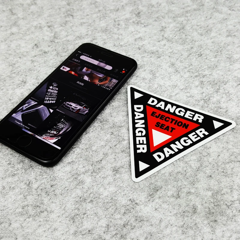 S383 3M Reflective Warning Sticker Danger Ejection Seat for Car Interior Decoration Funny Vinyl Decals Waterproof