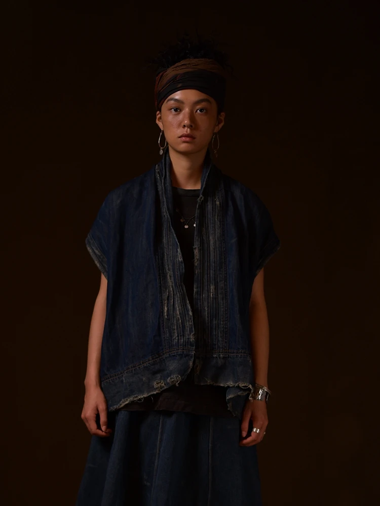 

Льняной жилет оригинального дизайна, повседневный, с перфорацией, женский, однотонный, с поясом, стандартной длины, для летнего сезона