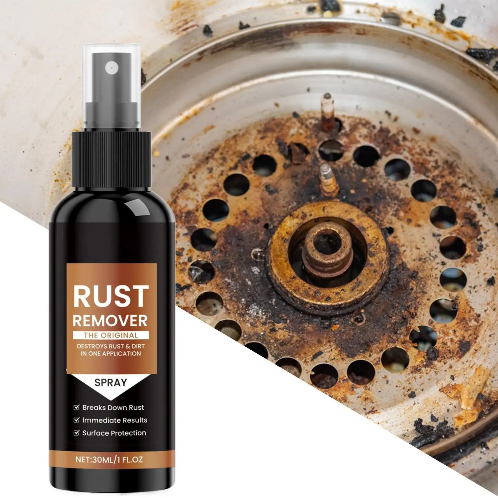 Spray removedor de óxido Nexa de 30 ml, removedor de arañazos para autos, pulidor de óxido para metal, potente limpiador de óxido.