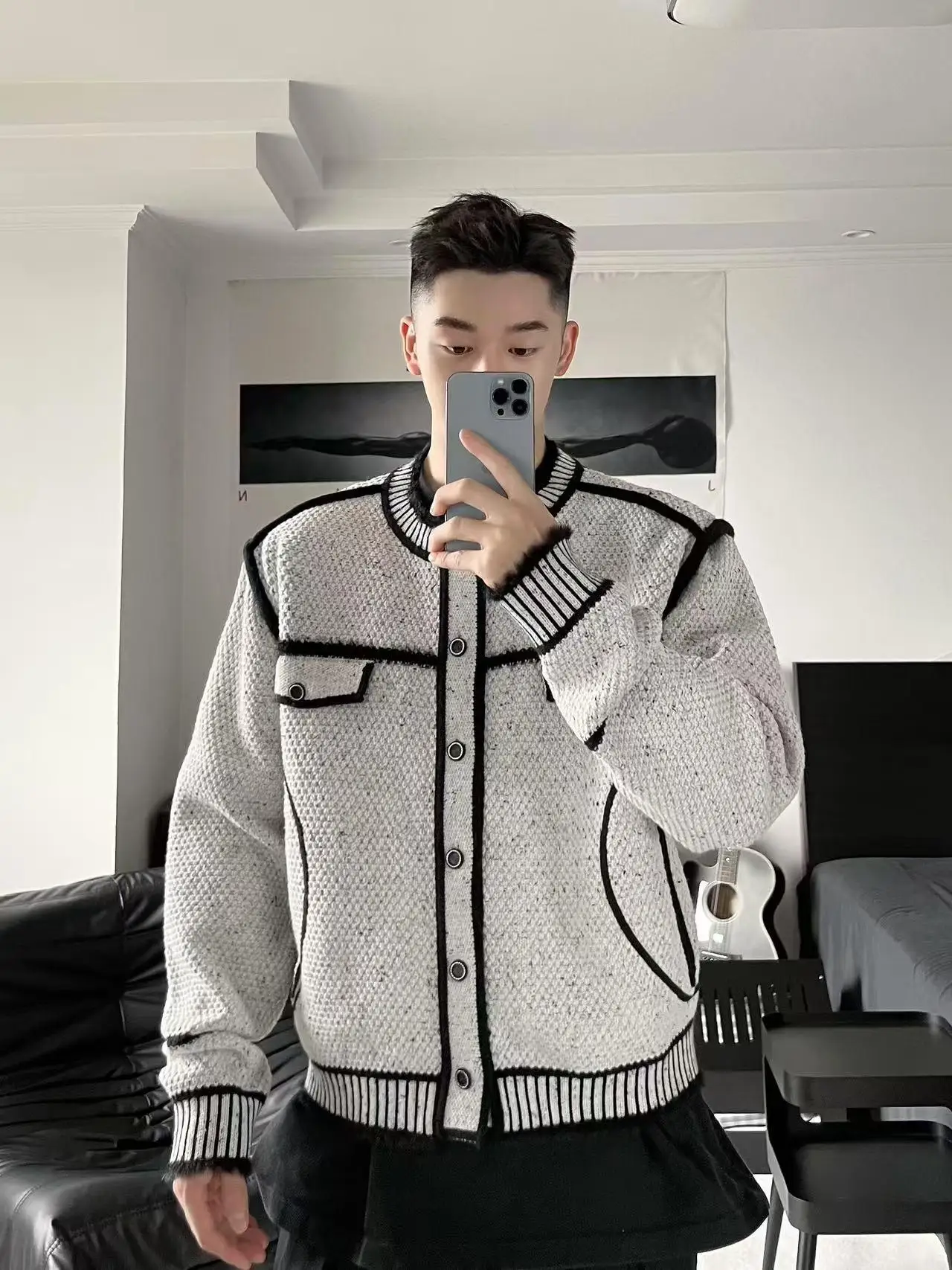 

Вязаный кардиган Cleanfit Street Design с круглым вырезом для мужчин и женщин, осенне-зимний, в стиле Small Fragrance