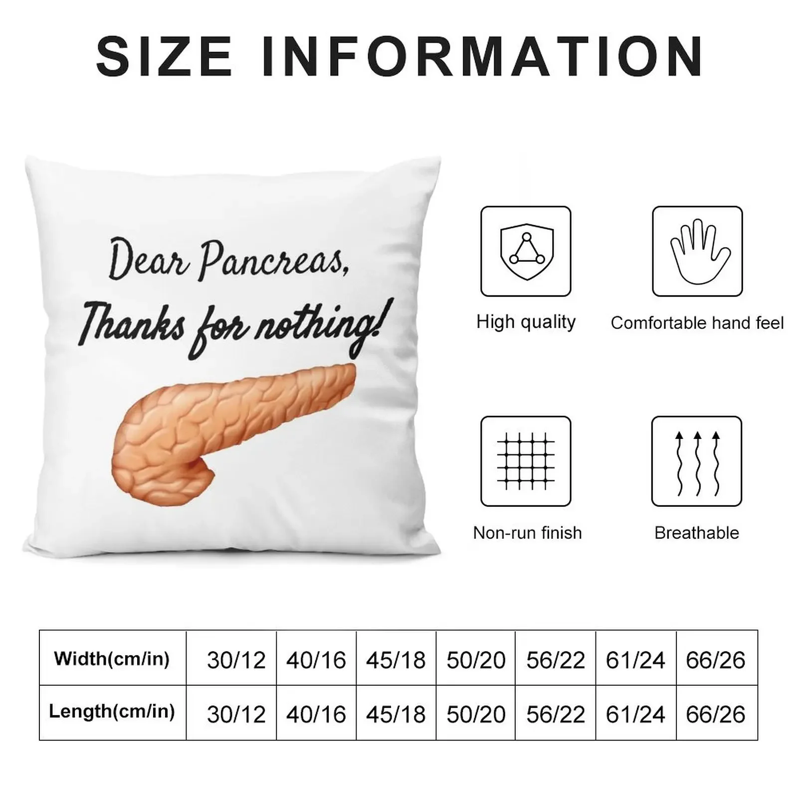 Dear Pancreas, Thanks For Nothing! Throw Pillow covers for pillows Sofa Cushions pillow