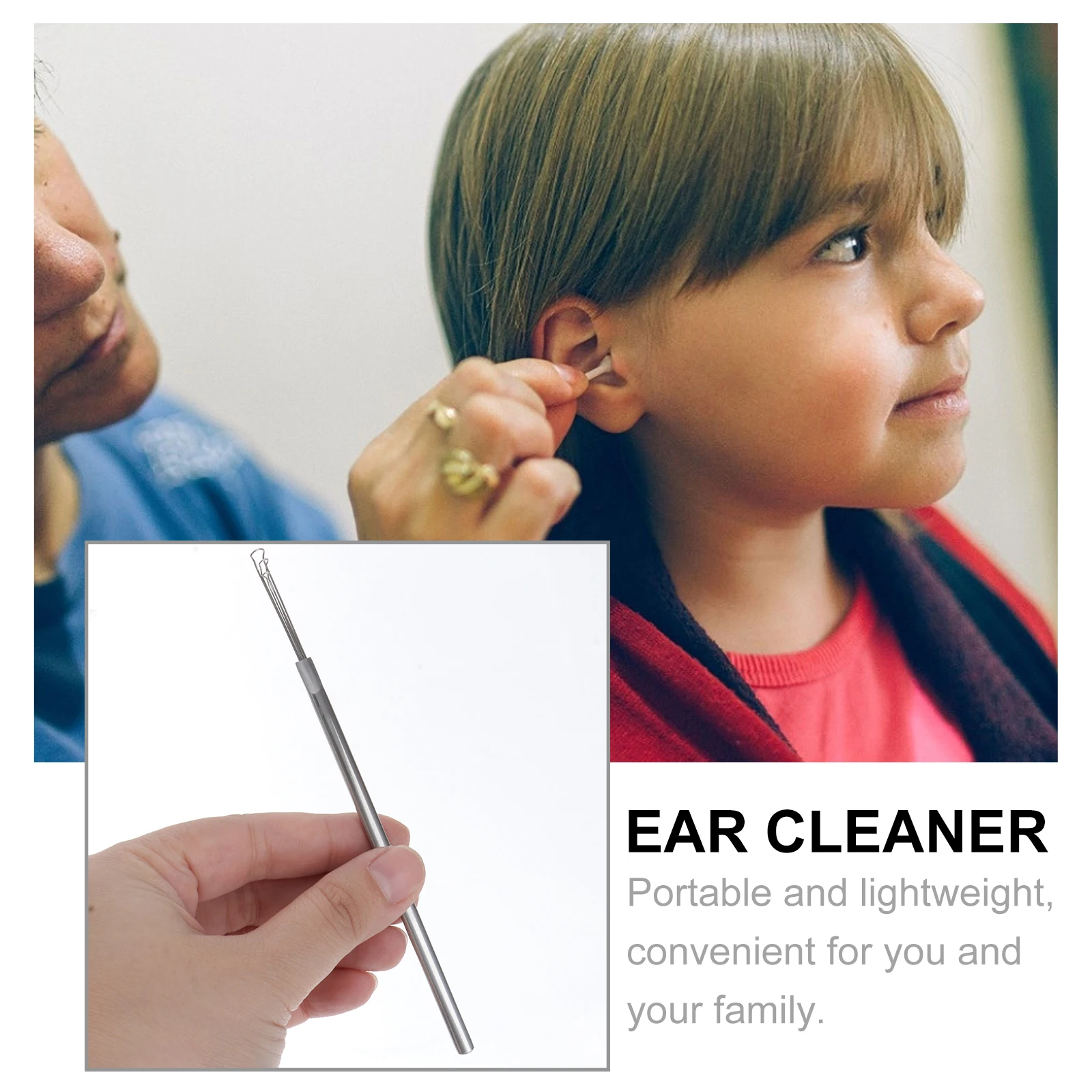 

2pcs Metal Ear Scoops Stainless Steel Wax Remover Tools Portable Ear Cleaning Home Professional Use Lightweight Practical