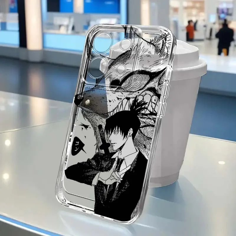 

Anime Luxury Chainsaw Man Art For Xiaomi Mi 17 15 15T 14 14T 13 12 12S 12T 11 Lite Pro Max 5G Transparent Phone Case