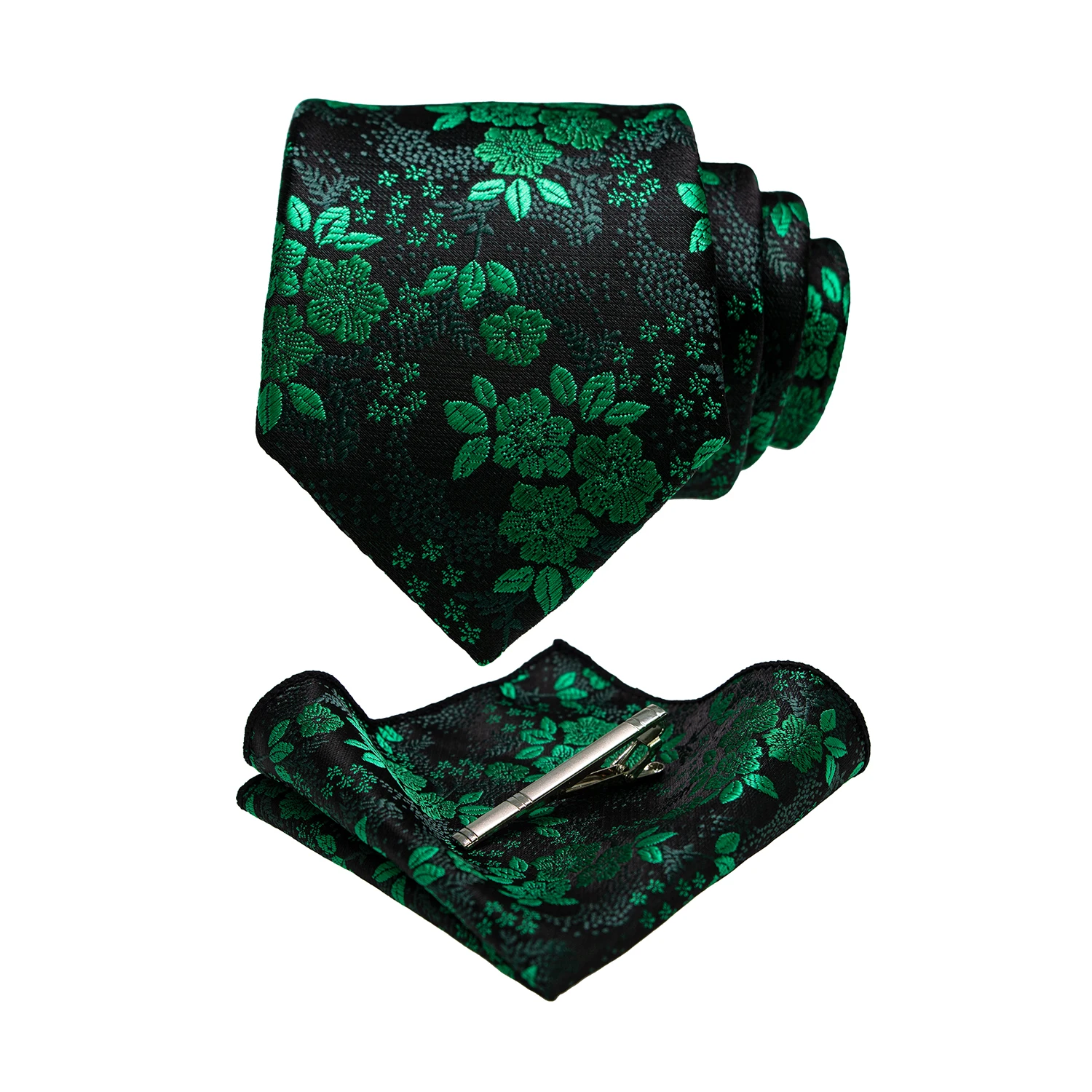 JEMYGINS Floral Seide Männer Krawatte Einstecktuch Krawatte Clip Sets Hochzeit Party Krawatte Männer Zubehör Hohe Qualität Gravata – Detail 5