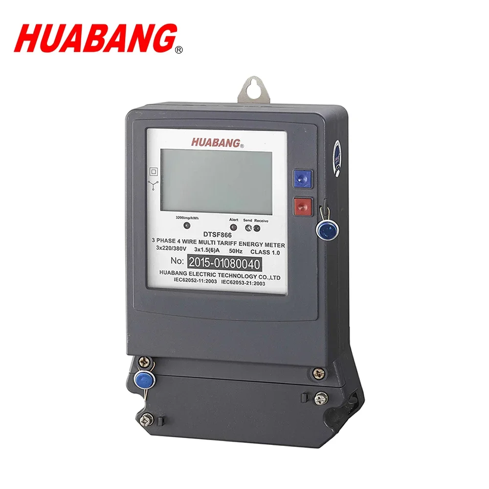 Three phase four wire wall mounted multi tariff 4 TOU 12 month history energy data electricity meter