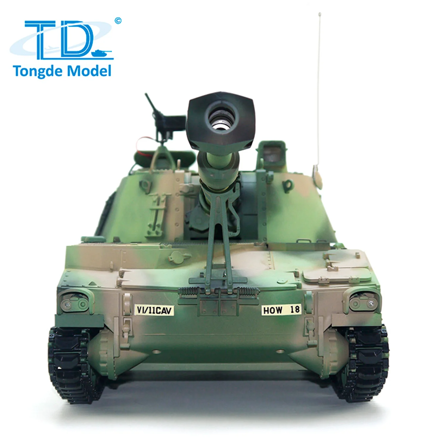 1/16 Tongde M109A2 RC Tank RTR Self-propelled Panzer Sound Light Metal Wheels Ready to Run Controlled Vehicle Toys for Boys