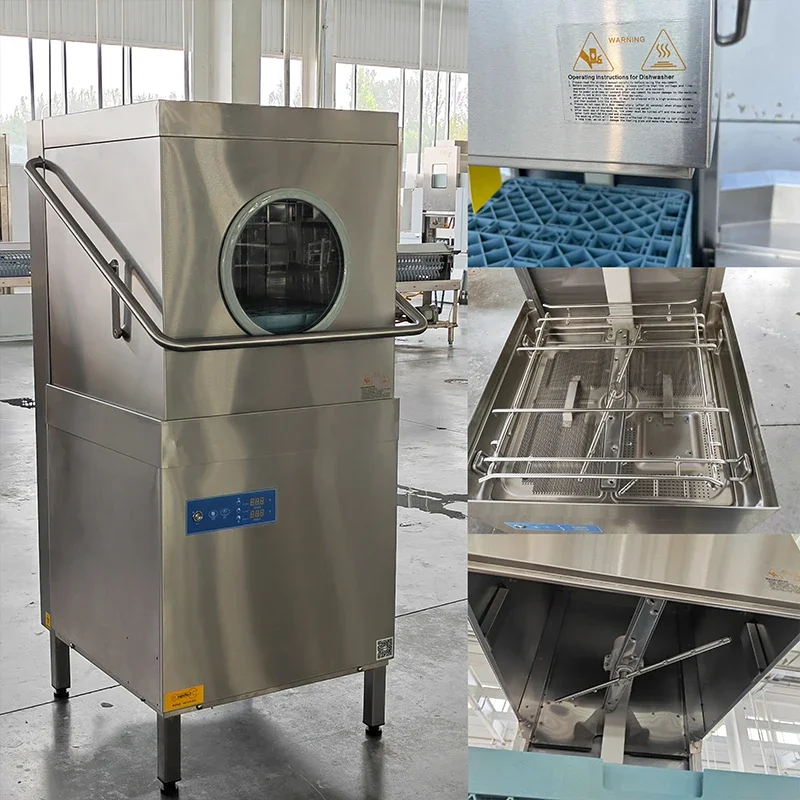 Stainless Steel Commercial Dishwasher Machine Industrial Hood Type Dishwasher Machine Commercial Dish-washing Machine