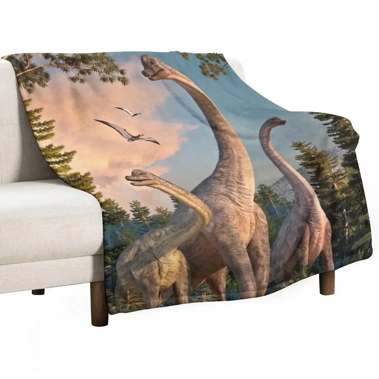 

Brachiosaurus Walk Throw Blanket Thin Polar christmas decoration Furrys Blankets