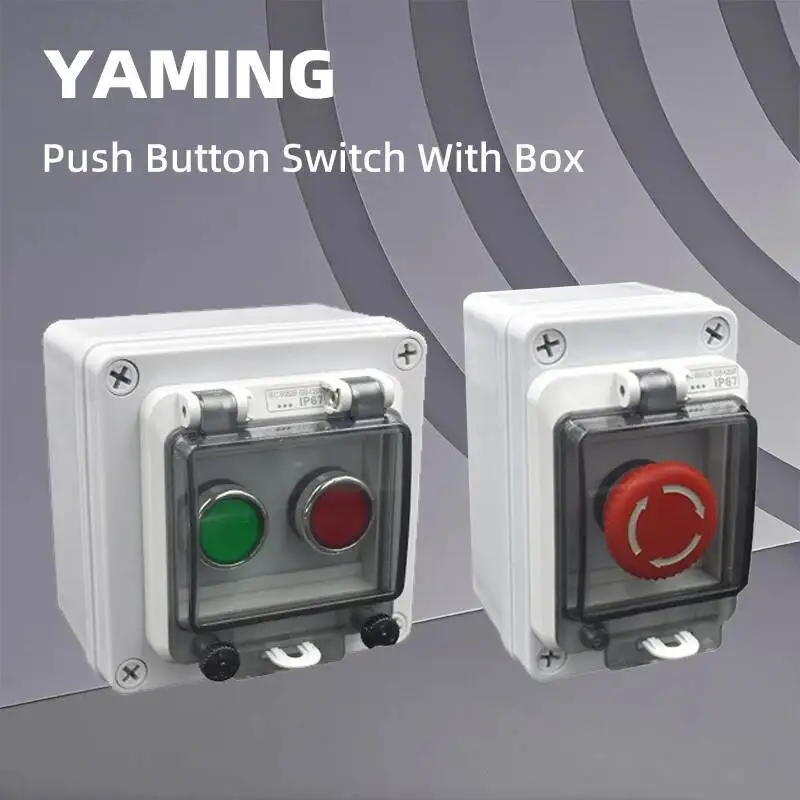 Interruttore a pulsante Impermeabile IP67 Scatola esterna Reset / Arresto di emergenza / Distribuzione di controllo della manopola Funzionamento manuale 10A