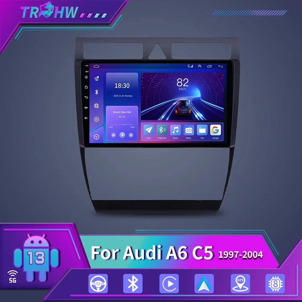 

For Audi A6 C5 1997-2004 S6 RS6 Car Multimedia 4G GPS 2din autoradio 2din 9 inch Player Carplay Auto GPS Navigation DSP BT RDS