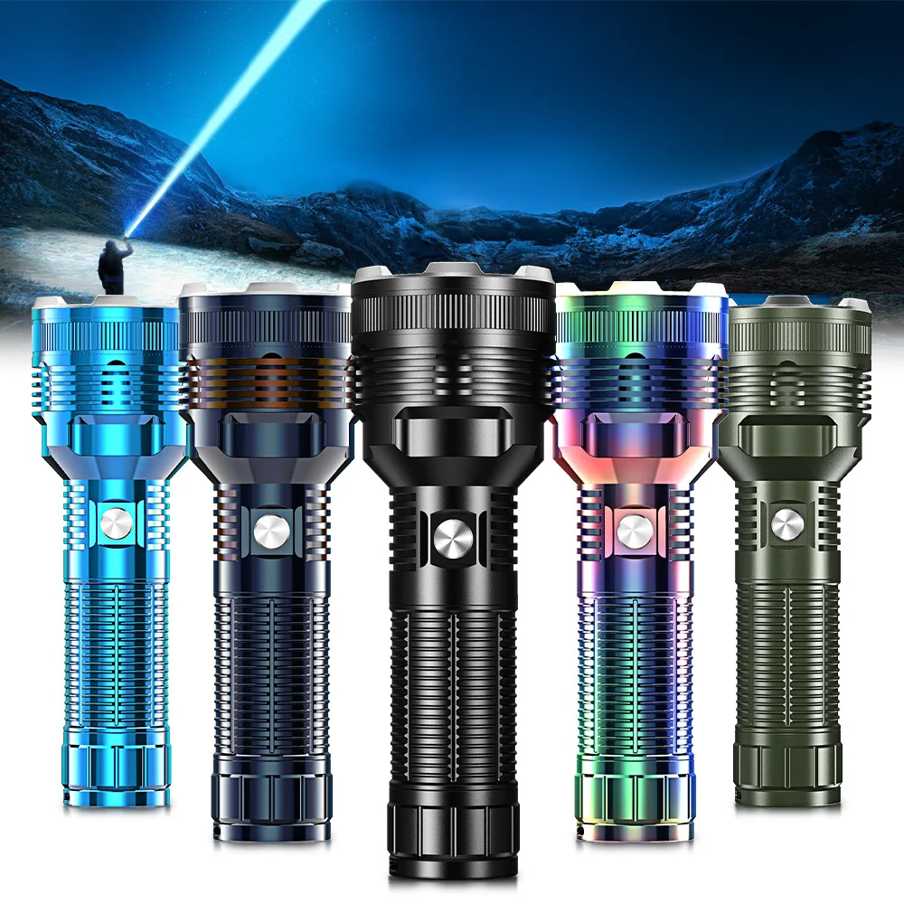

Newest High Power LEP Laser Tactical Flashlight 20W White IP68 Aluminum Alloy Camping Outdoor Rechargeable LEP Flash Light