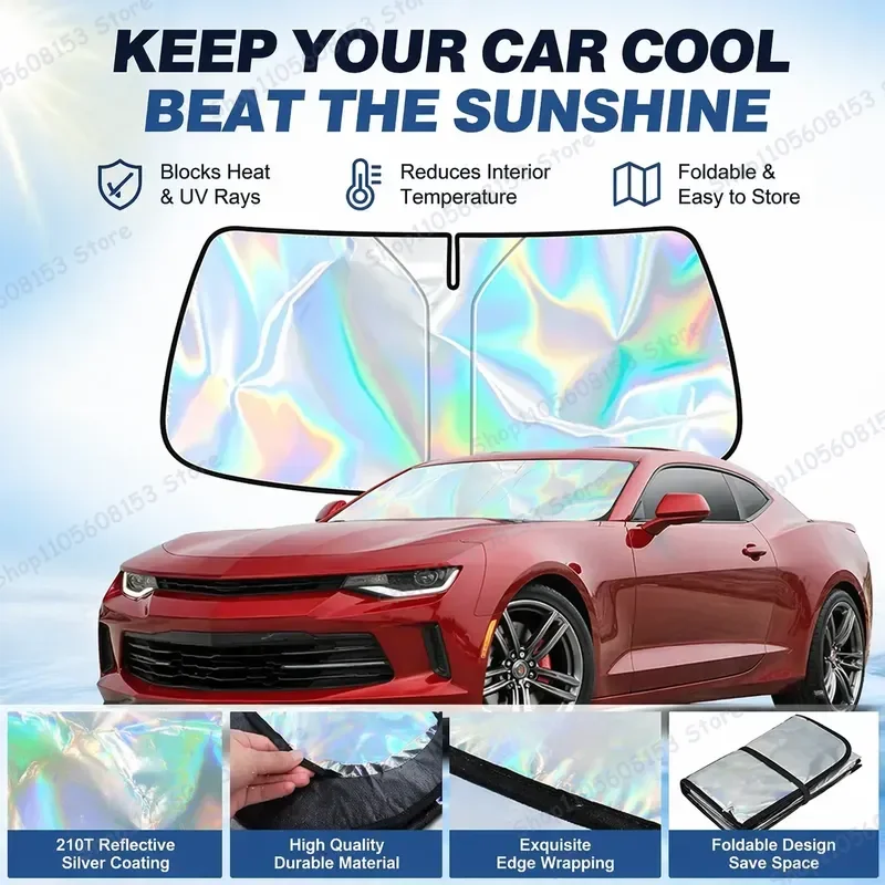 For Chevrolet Camaro Foldable Windshield Sun Shade UV Protection Reflective Car Sunshade Interior Accessory Heat Blocking