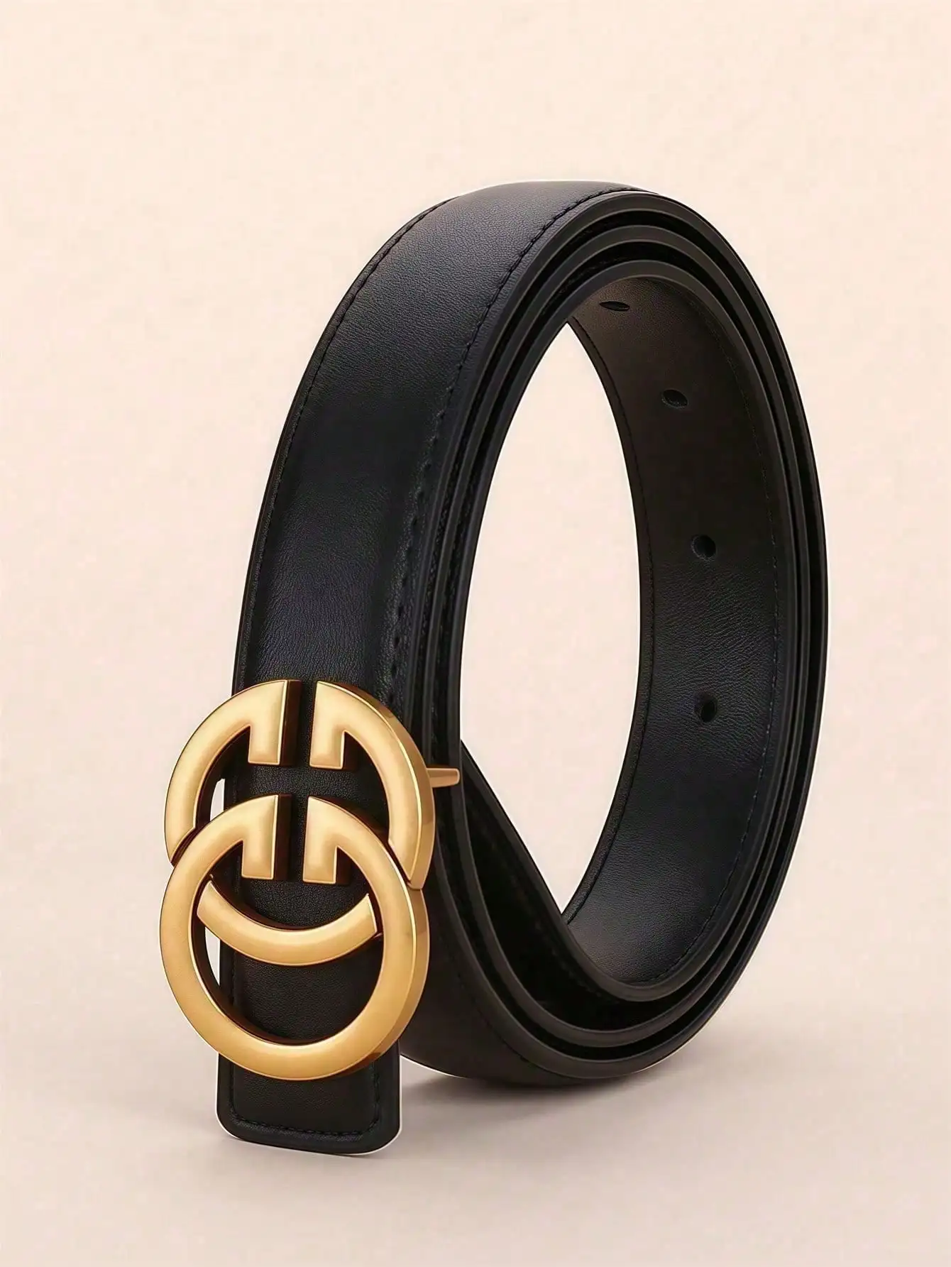 1pc women's leather belt with G letter alloy smooth buckle, can be matched with jeans, a good gift for Mother's Day, Valentine's