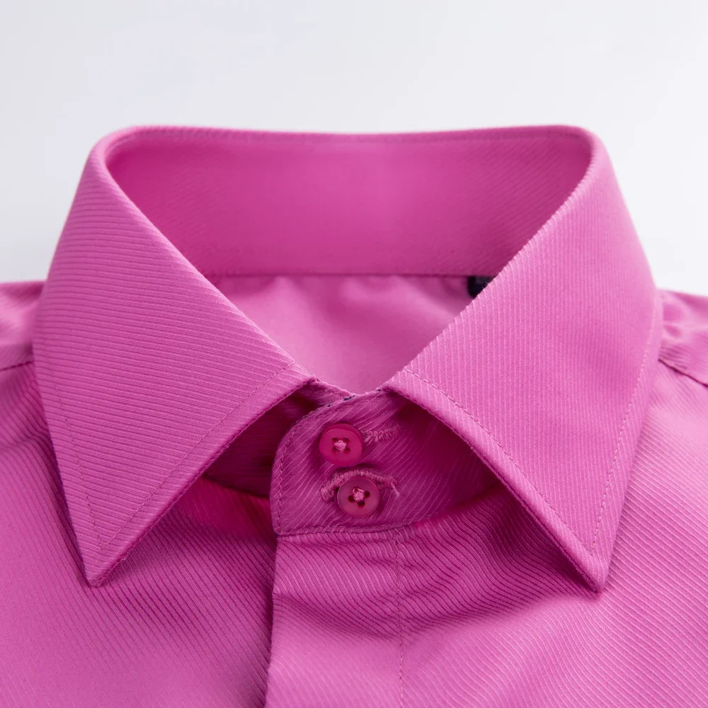 Men's Wedding Prom Tuxedo Shirt French Cuff Regular Fit Spread Collar Hidden Placket Long Sleeve Metal Cufflink Included