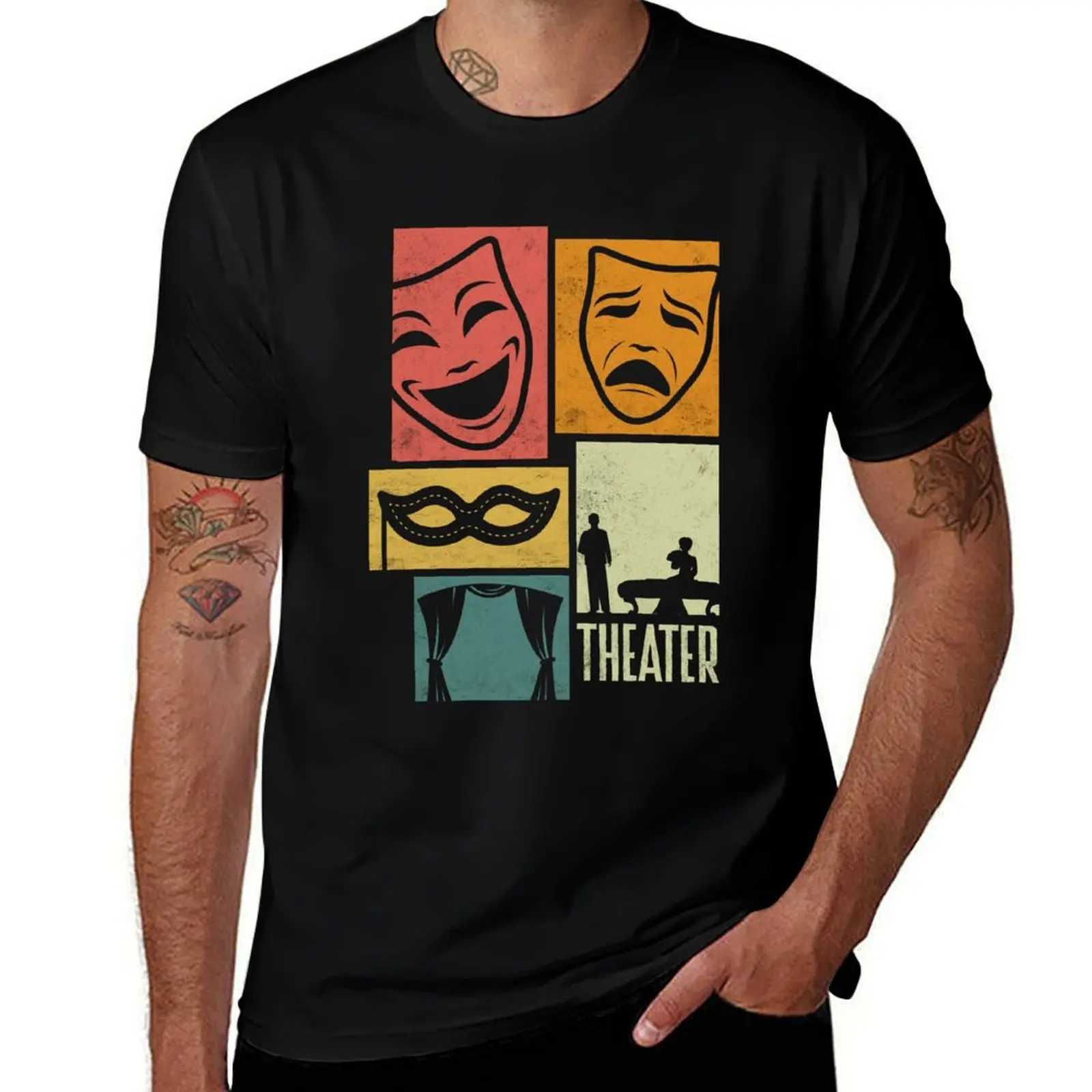 

Theater Thespian Theatrical Thespianism Silhouettes T-Shirt topping new edition sublime plain white t shirts men