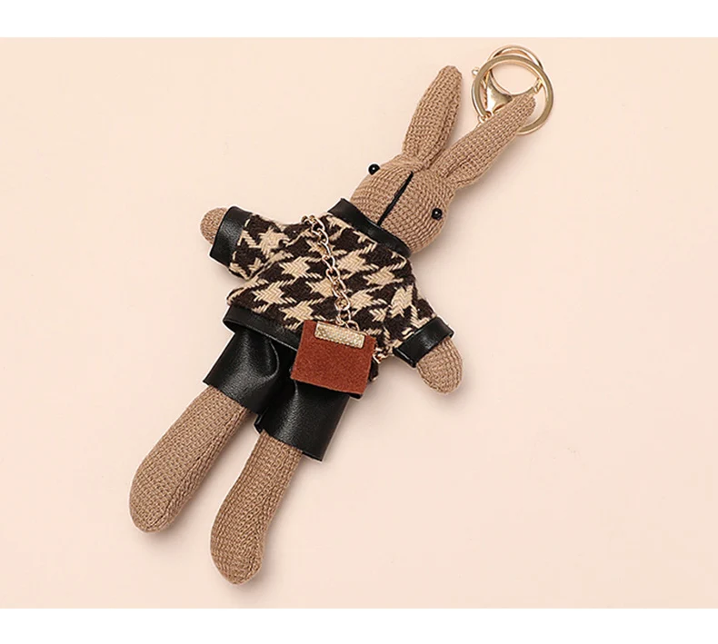 FOXER Creative Lady Rabbit Keychain Cute Metal Bag Pendant as Gift