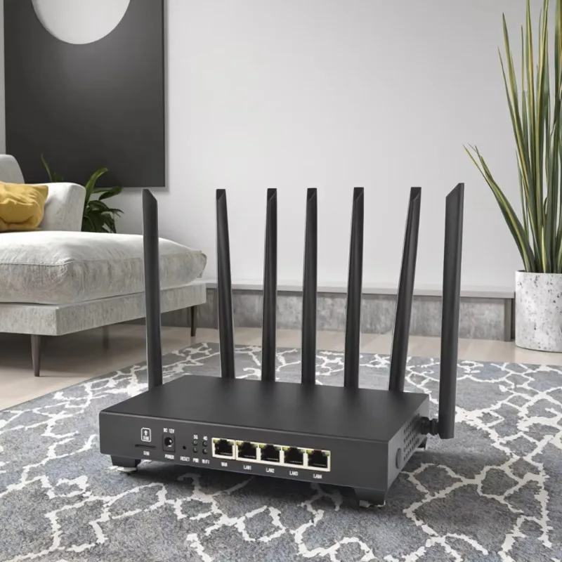 

KuWFi 3000Mbps 4G CPE Dual Band WiFi Router 5G Frequency Support 100 Users 4 Gigabit LAN Port Strong Signal SIM Router Data