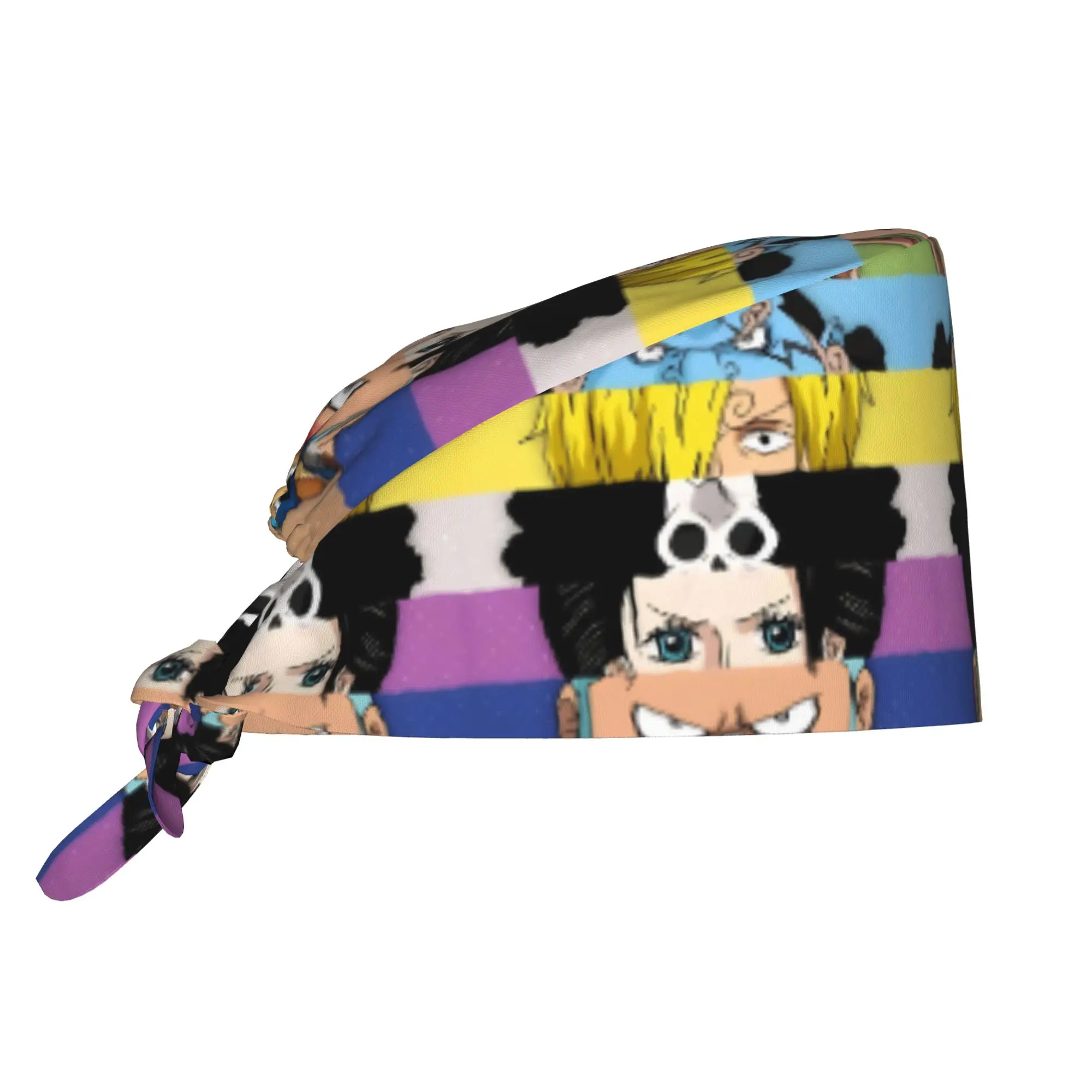 

Custom One P-Pieces Luffy Japan Comic Scrubs Cap Surgical Hats Women Men Cartoon Operating Room Cap Operator Hats Lab Works Hat