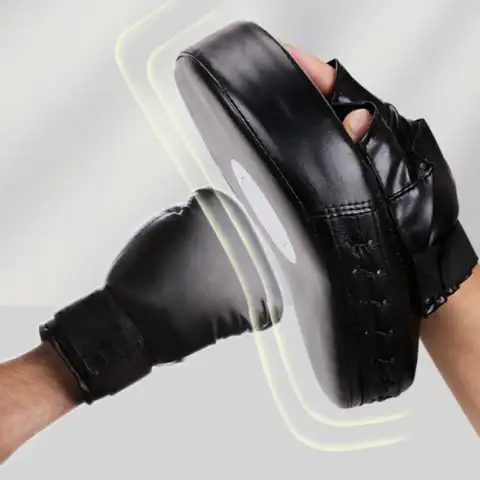 【F】1PC Boxing Curved Hand Target Boxing Pad Glove Gym Training Kickboxing Exercise PU Leather Punching Bag Muay Thai Taekwondo