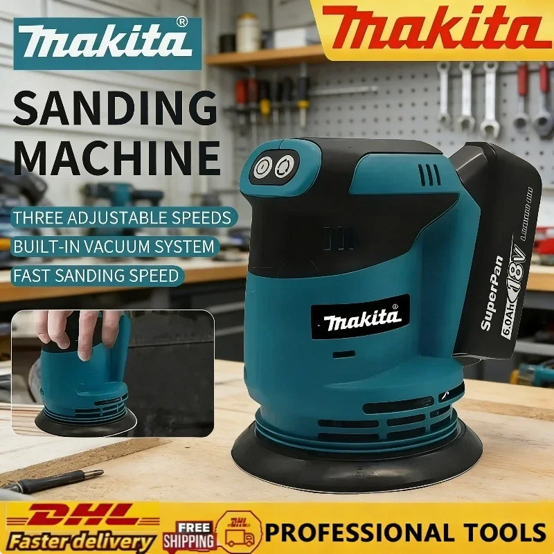 

Бесщеточная эксцентриковая шлифовальная машина Makita 18В DBO180Z для обработки дерева, шлифовки и полировки, без аккумулятора и зарядного устройства