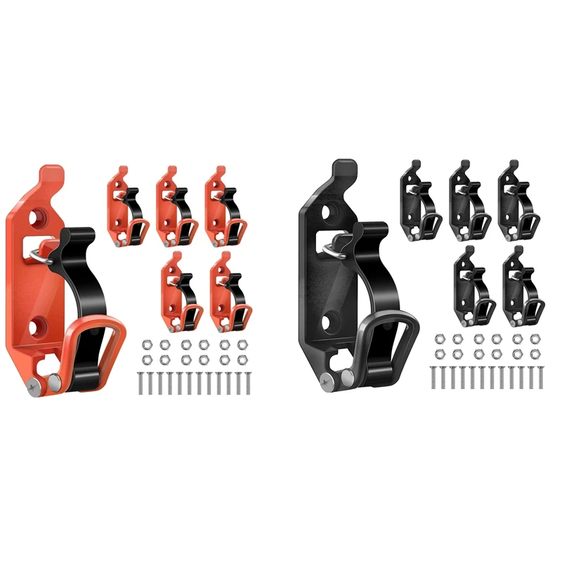 6 Pcs Metal Rack Metal Rubber Clamp Mounting Brackets, Durable Axe Holder Clamp Mount Kit (Black)