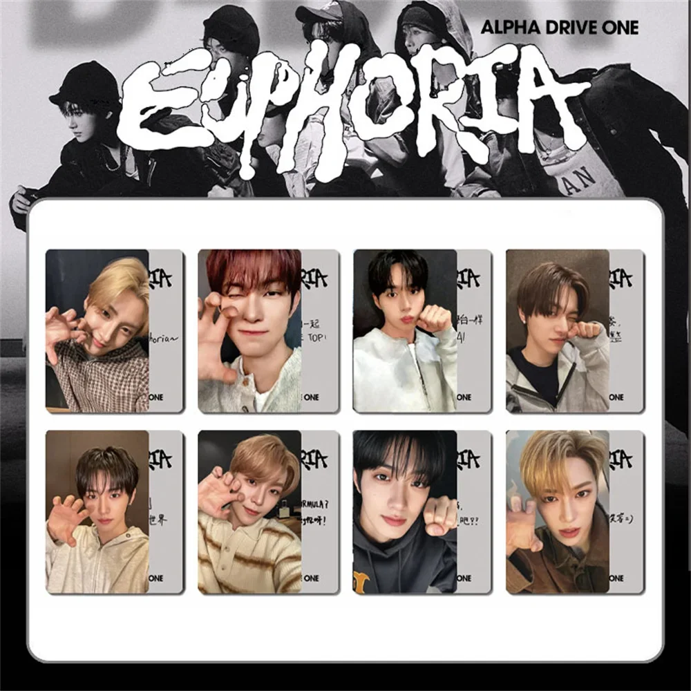 8Pcs/Set ALD1 Double Sides Glossy Photocards EUPHORIA Album Zhou AnXin Lee SangWon Leo Junseo Selfie Cards Fans Collectibles