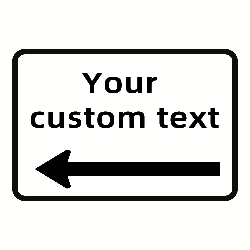 CIFbuy Custom Text Metal Sign,White Left Arrow Direction Wall Decor (Only For Decoration)