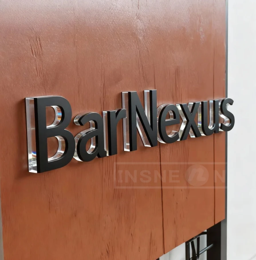 مخصص الاكريليك علامات لافتة Led علامة مخصصة شعار مضيئة علامات جدار لافتات الأعمال ثلاثية الأبعاد رسائل التصميم الشخصي النيون الاكريليك