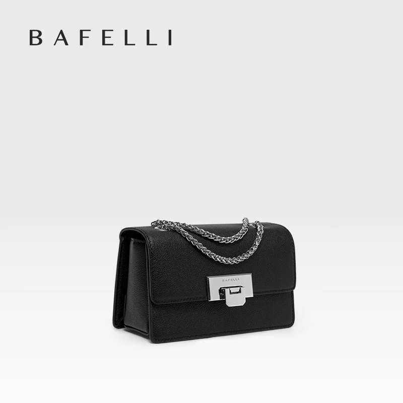 Bafelli Mini Kettingtas Dames 2024 Nieuwe Handtas Mode Schouder Crossbody Stylist Collocatie Box Tas Luxe Zilver Leer