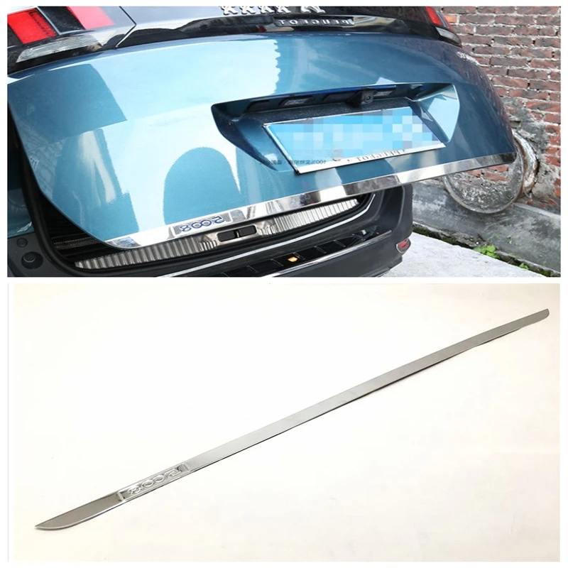 Chrome Trim For Peugeot 508 5008 301 2008 308 408 Car Trunk Cover Door Protector Moldings Back Tailgate Decorative Strips