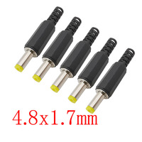 4.8 x 1.7mm DC Power Male Plug Solder Connector 4.8*1.7mm DC Plugs Jack Repair DIY Wire Cable Connectors Adapter Yellow Plug