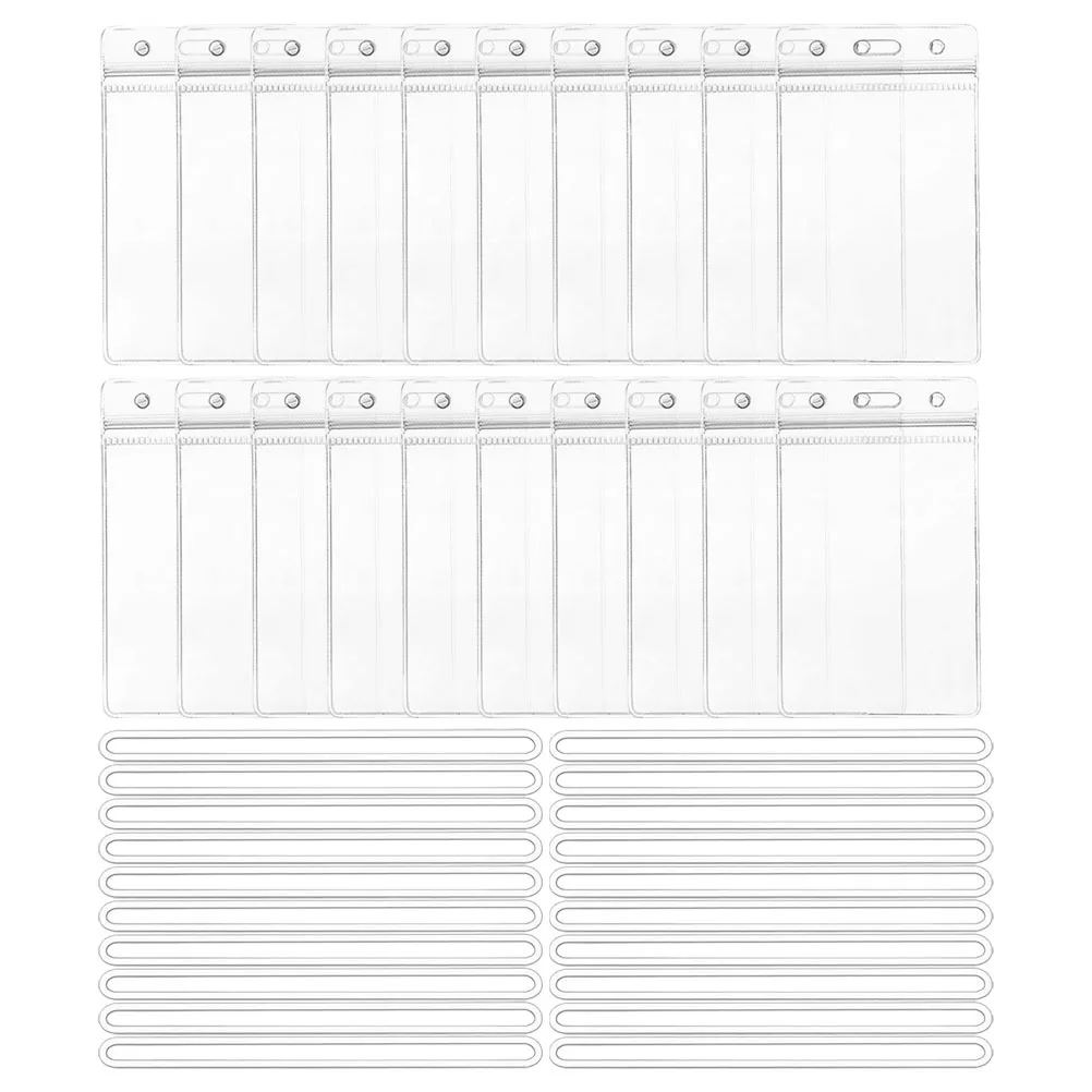 

1Set Clear Id Badge Holder Vertical Name Badge Sleeve Anti-Scratch Cards Protective Cover for Work Employee Student Nurse