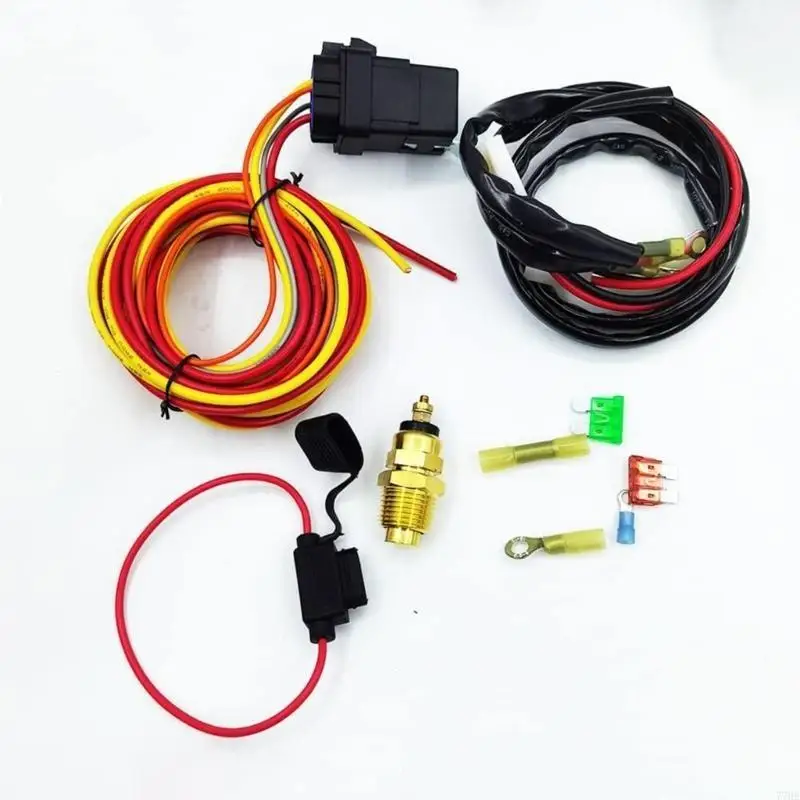 

77 -метровый двигатель управление температурой Термостата Переключатель Охлаждающий набор для жгута проводки 40A.