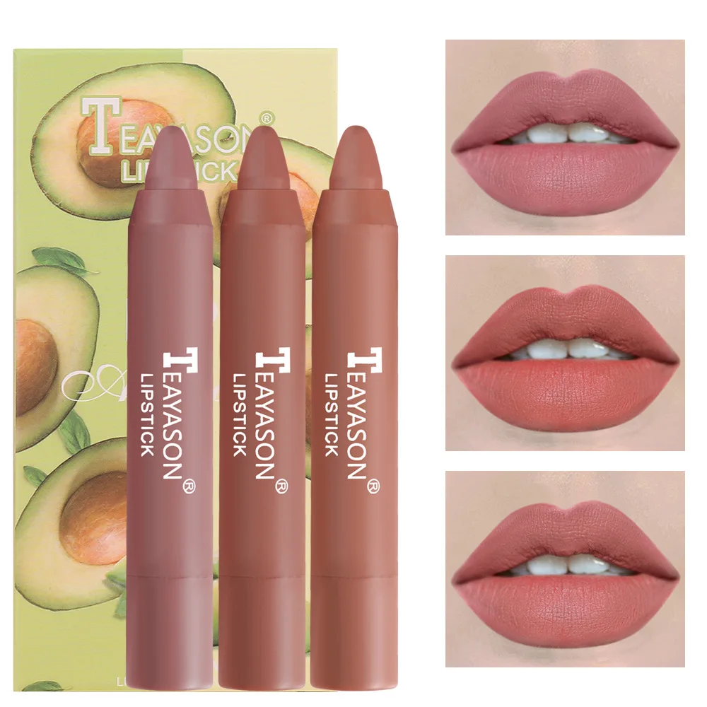 Crayon Velvet Matte Lipstick Set, resistente à água, alta cobertura, maquiagem duradoura, hidratante, lápis labial, cosmético labial