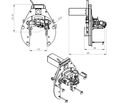 Automatic Pipe To Pipe Open Frame Orbital Tubing Welder Machine Head MWG-170