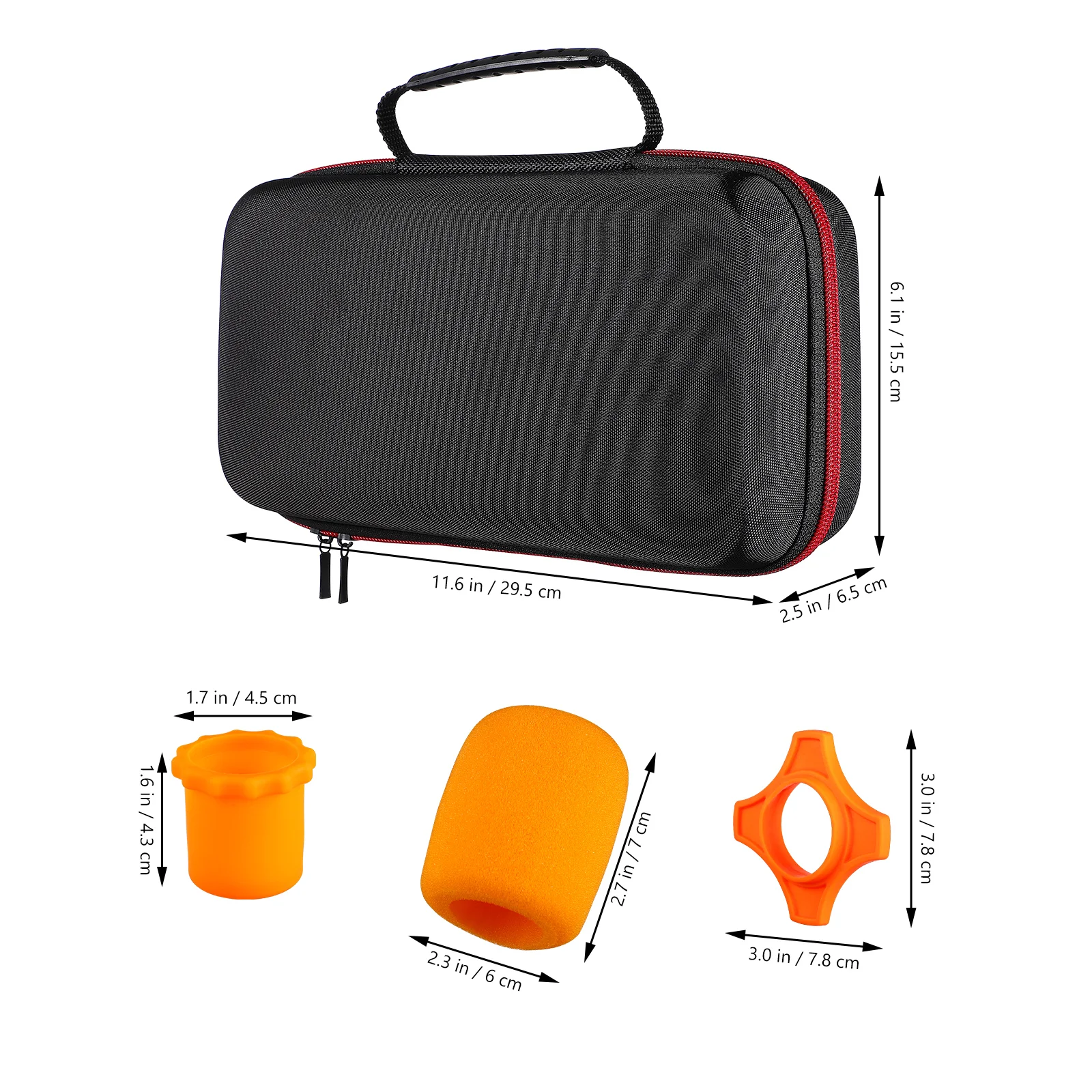 Portable Microphone Bag Wireless Microphones Zip Case Pouch Storage Sponge Zipper