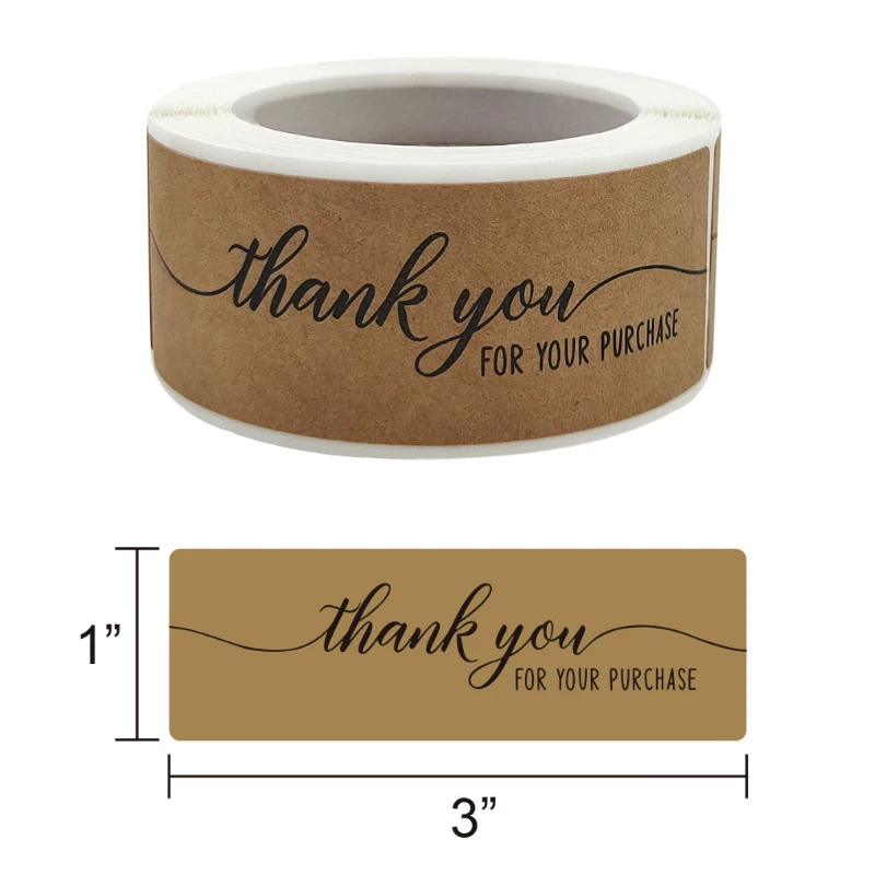 

480 Pcs Kraft Paper Thank You for Your Order Stickers - Rectangular Sealing Labels for Shop Bakery Customer Appreciation Gifts