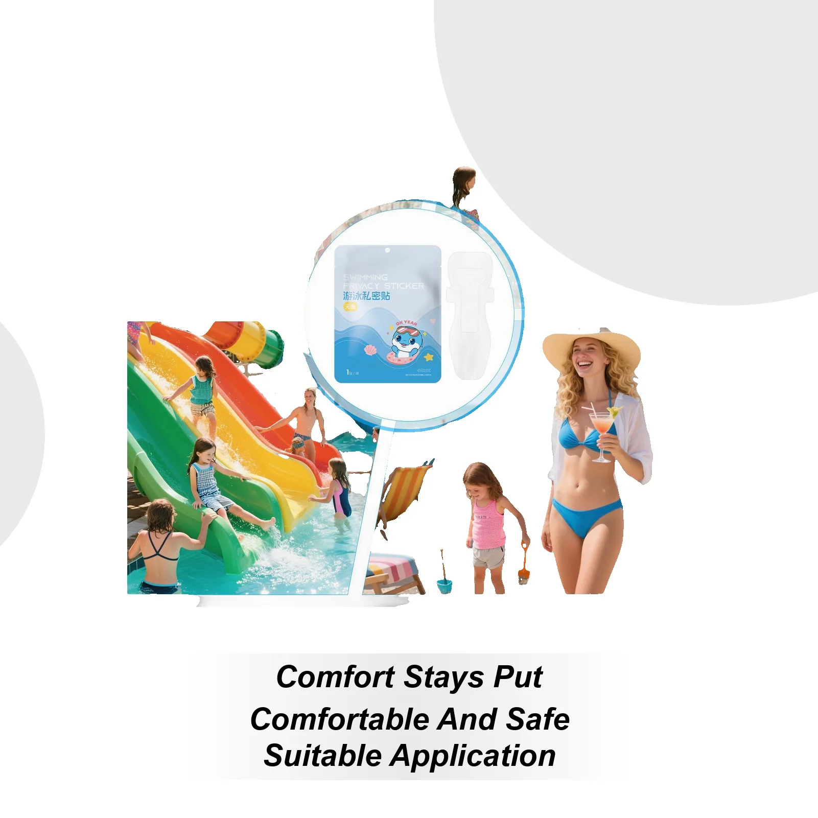 

Swimming Privacy Stickers Female Swim Privacy Stickers Waterproof Portector Portable Pad For Watersports Beach Outings Women