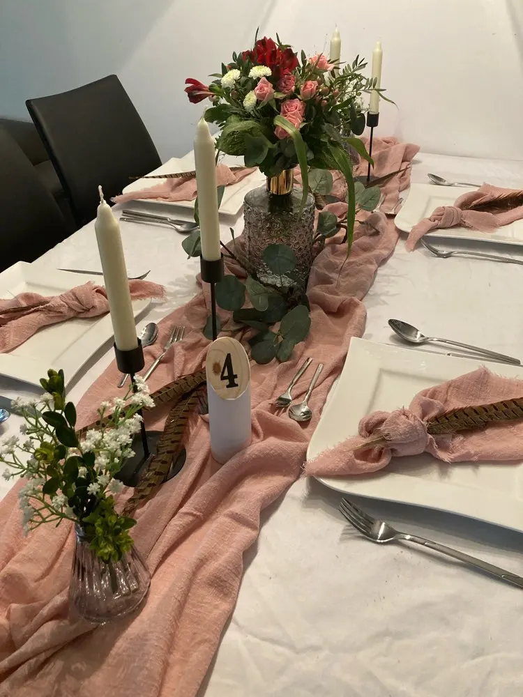 Tapis de Table en gaze de coton, tapis de salle à manger à Texture de bavure rétro, nappe de cuisine, décoration de mariage Vintage personnalisée