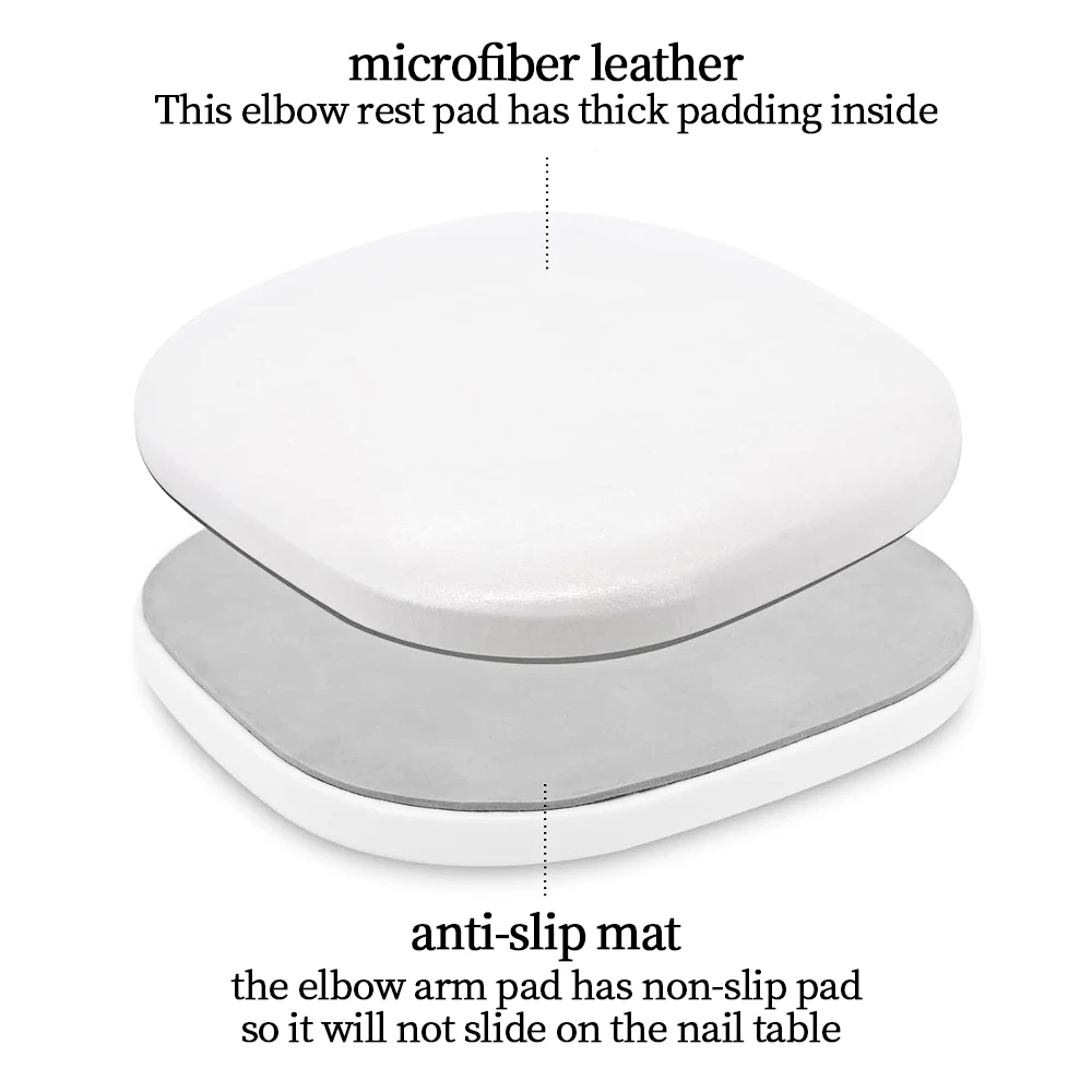 Kwadratowy podłokietnik ze skóry z mikrofibry Profesjonalny antypoślizgowy podłokietnik dla techników paznokci Poduszka do salonu Manicure Łokieć
